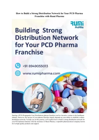 How to Build a Strong Distribution Network for Your PCD Pharma Franchise with Rumi Pharma