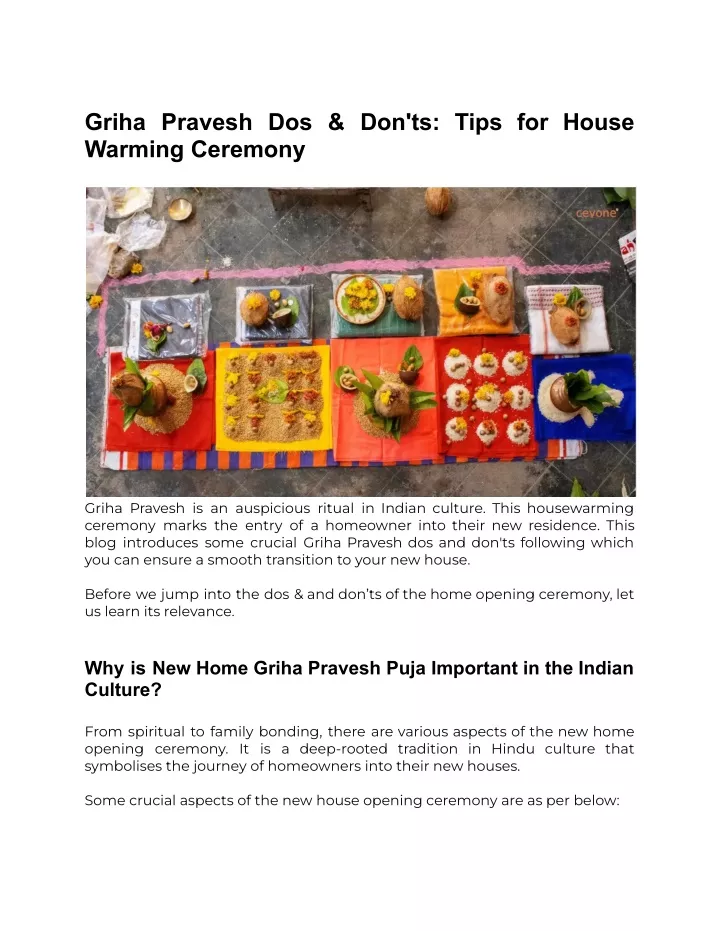 griha pravesh dos don ts tips for house warming