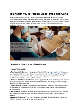 telehealth vs in person visits pros and cons