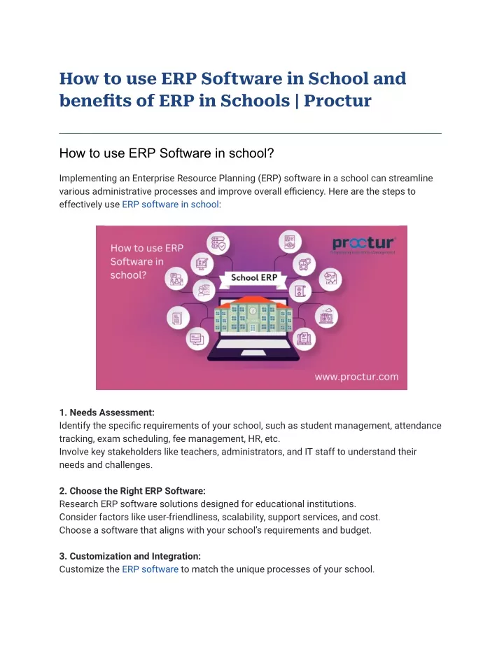 how to use erp software in school and bene