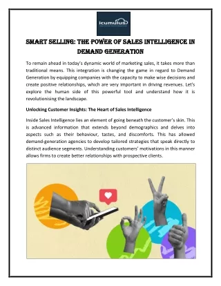 Smart Selling The Power of Sales Intelligence in Demand Generation