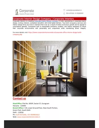Corporate Interior Design Company