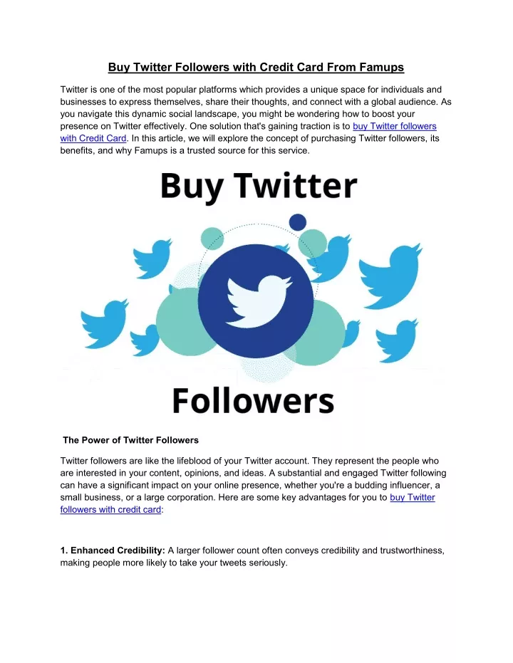 buy twitter followers with credit card from famups