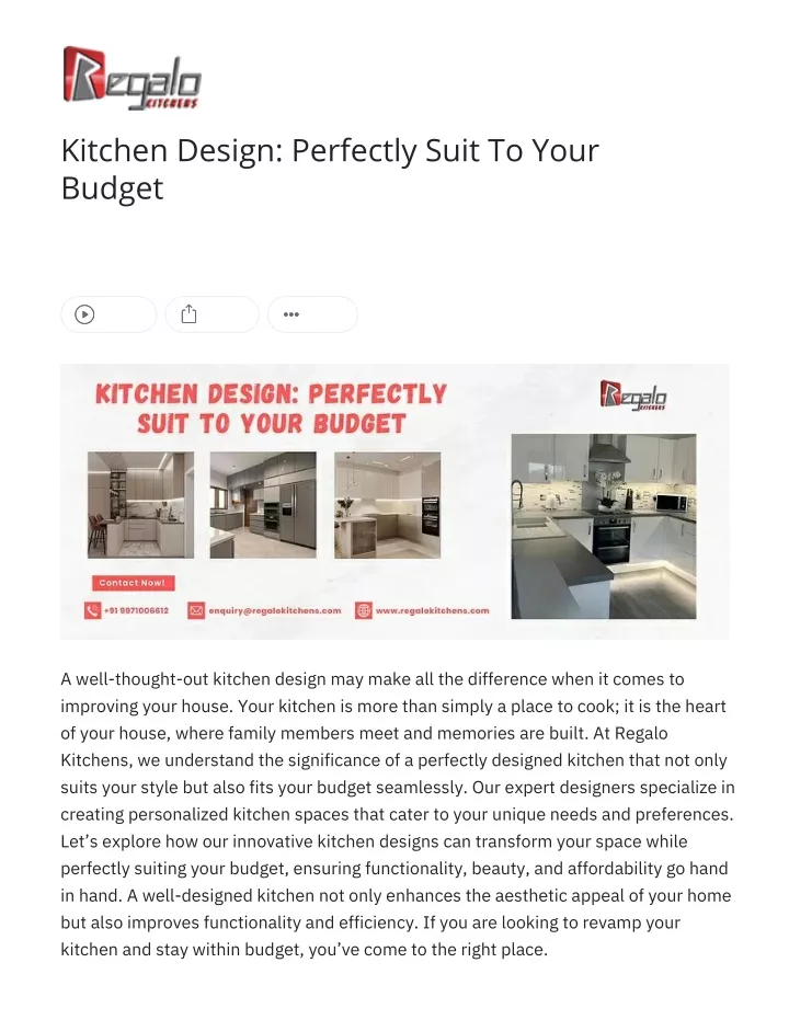 kitchen design perfectly suit to your budget