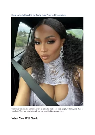 how to install and style curly hair ponytail