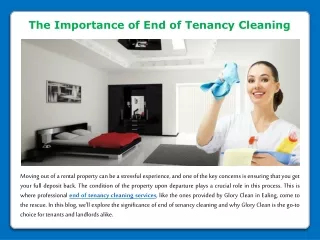 The Importance of End of Tenancy Cleaning