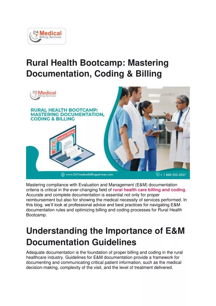 rural health bootcamp mastering documentation