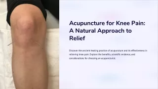 Acupuncture for Knee Pain: A Natural Approach to Relief