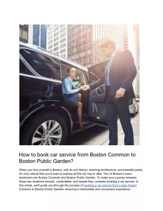 How to book car service from Boston Common to Boston Public Garden