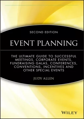 [PDF] DOWNLOAD  Event Planning: The Ultimate Guide To Successful Meetings, Corpo