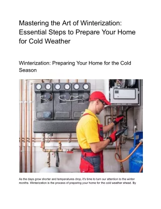 Mastering the Art of Winterization_ Essential Steps to Prepare Your Home for Cold Weather