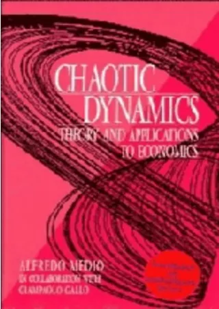 Read ebook [PDF]  Chaotic Dynamics: Theory and Applications to Economics