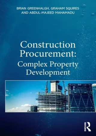 get [PDF] Download Construction Procurement: Complex Property Development
