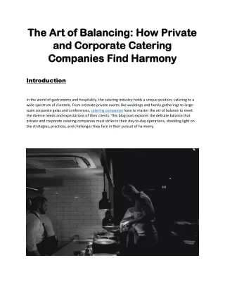 The Art of Balancing How Private and Corporate Catering Companies Find Harmony