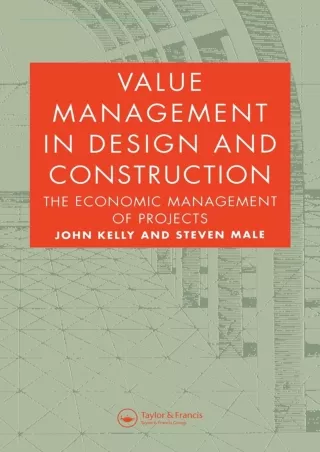 [PDF READ ONLINE] Value Management in Design and Construction