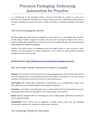 precision packaging embracing automation