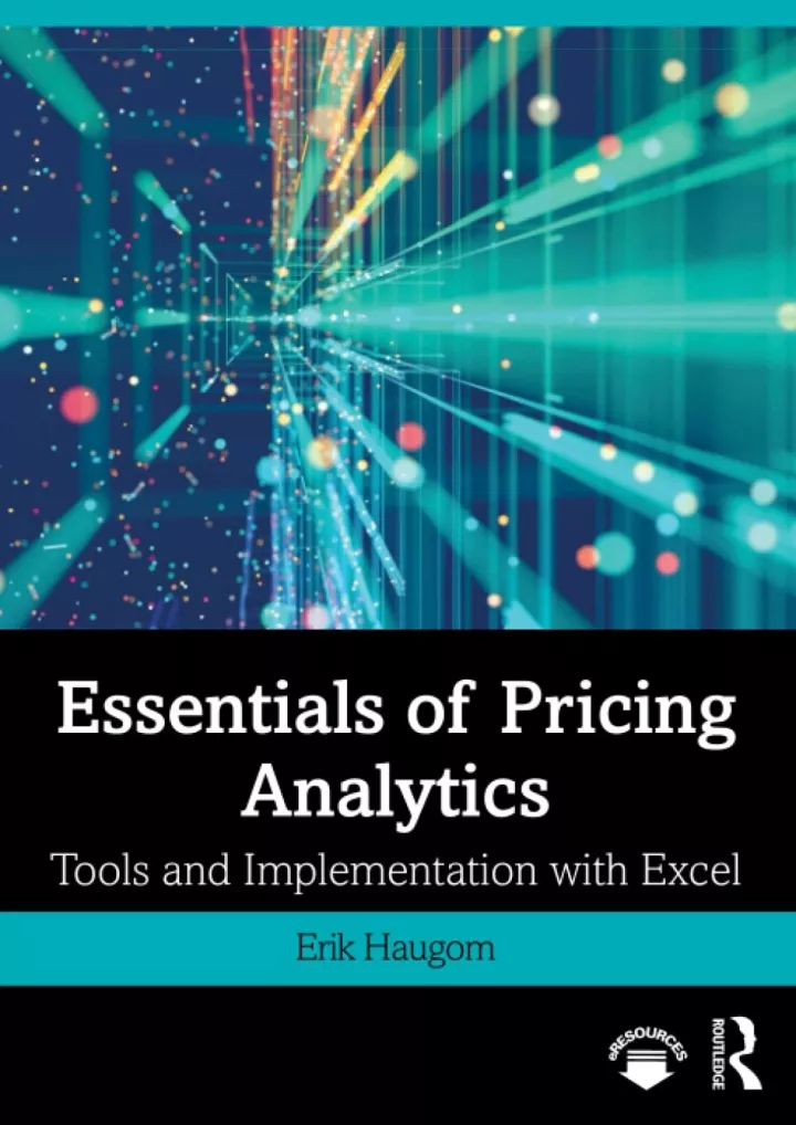 pdf read essentials of pricing analytics