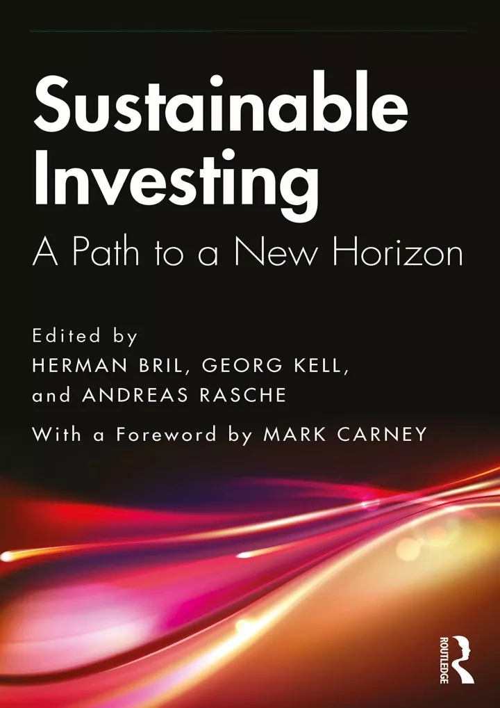 pdf read online sustainable investing a path