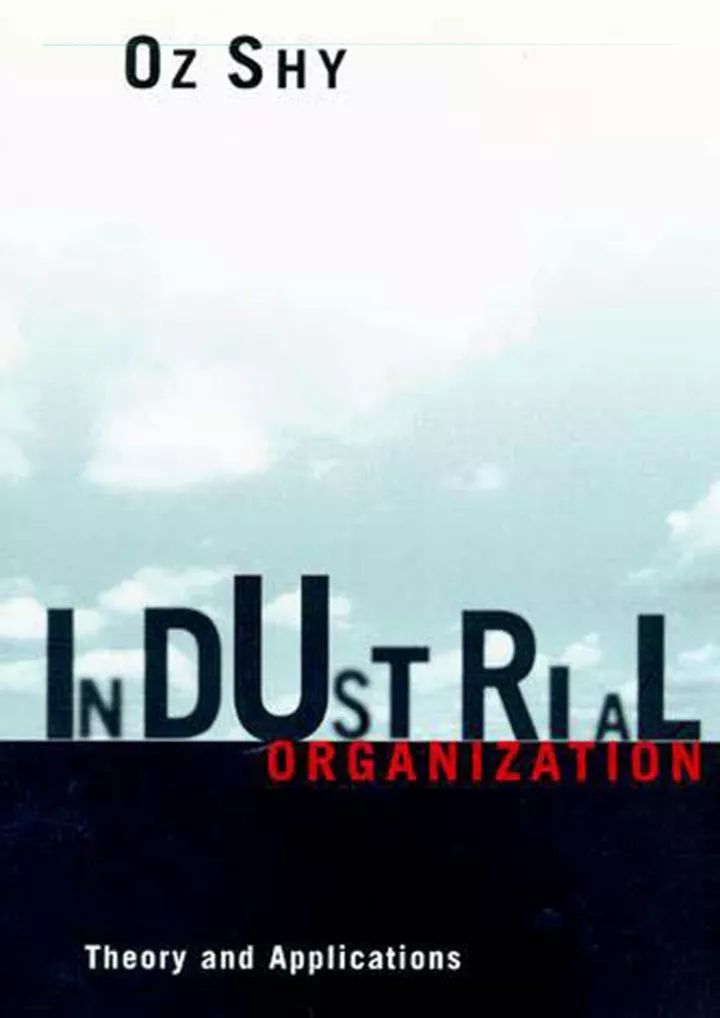 pdf read online industrial organization theory