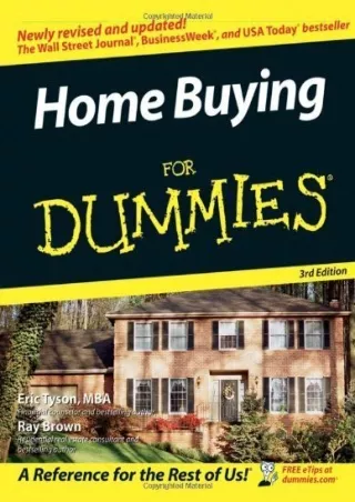[PDF READ ONLINE]  Home Buying For Dummies, 3rd edition