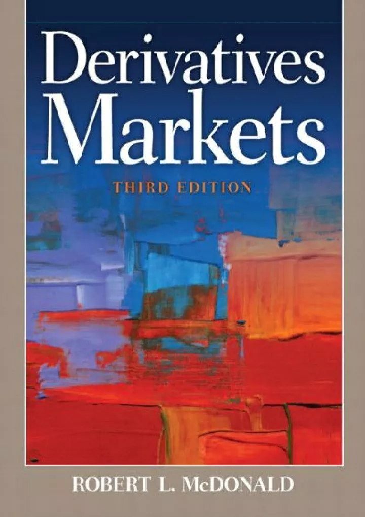 pdf download derivatives markets pearson series