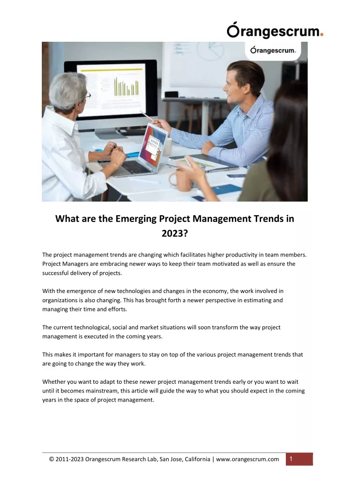 what are the emerging project management trends