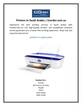 Printers In Saudi Arabia | Ezorder.com.sa