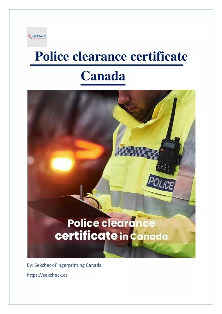 pol i ce clearance certificate