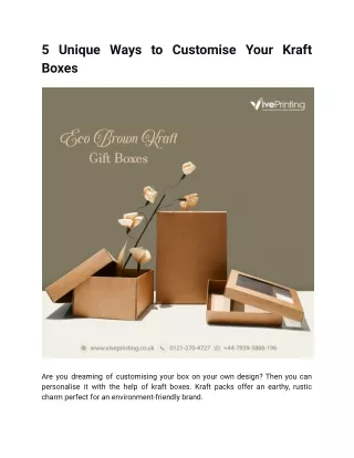 5 unique ways to customise your kraft boxes