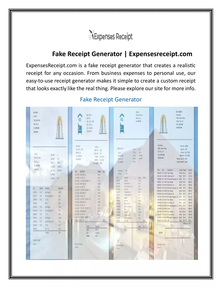 fake receipt generator expensesreceipt com