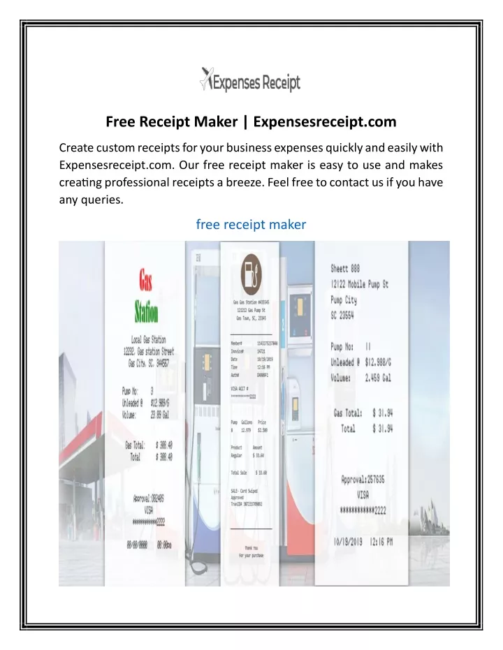 free receipt maker expensesreceipt com