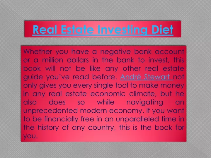 real estate investing diet