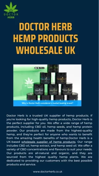 Doctor Herb Hemp Products Wholesale uk