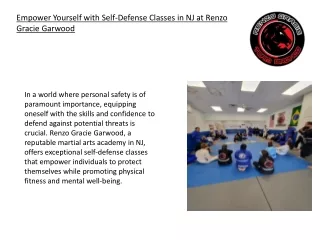Empower Yourself with Self-Defense Classes in NJ at Renzo Gracie Garwood