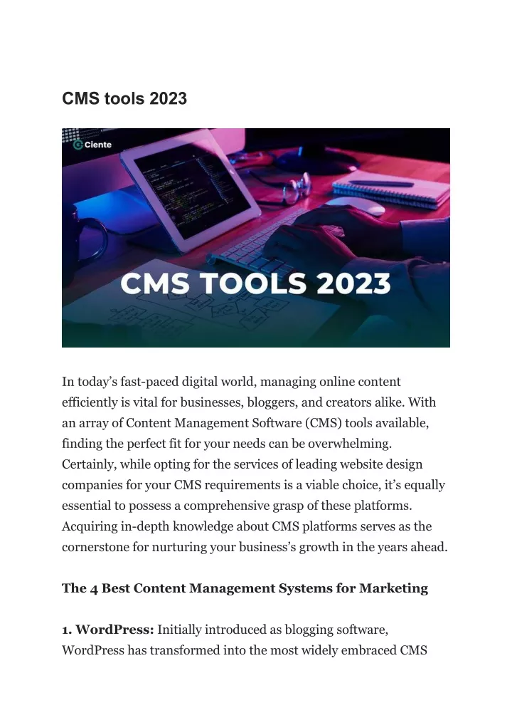 cms tools 2023