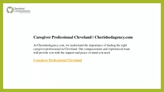 caregiver professional cleveland cherishedagency