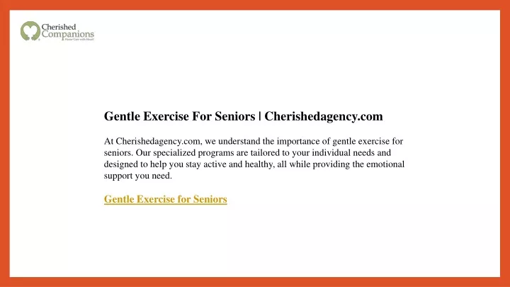 gentle exercise for seniors cherishedagency