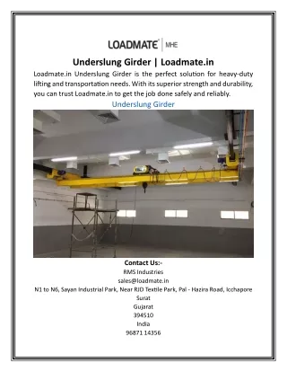 Underslung Girder | Loadmate.in