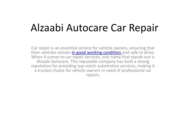 alzaabi autocare car repair