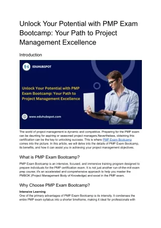 unlock your potential with pmp exam bootcamp your