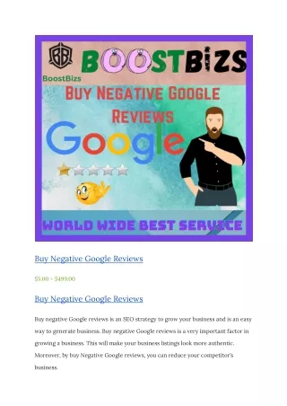 Buy Negative Google Reviews