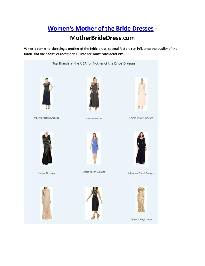 women s mother of the bride dresses