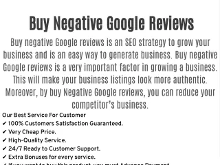 Buy Negative Google Reviews