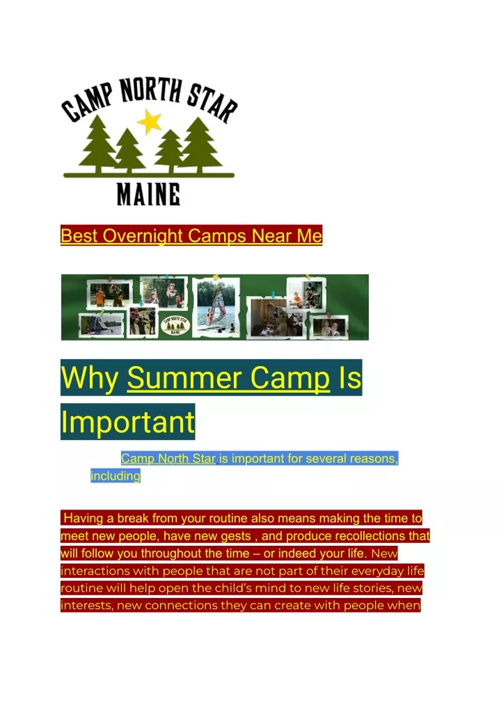 best overnight camps near me