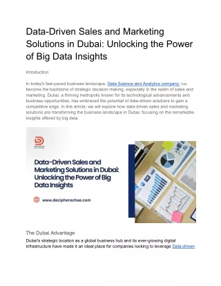 Data-Driven Sales and Marketing Solutions in Dubai_ Unlocking the Power of Big Data Insights