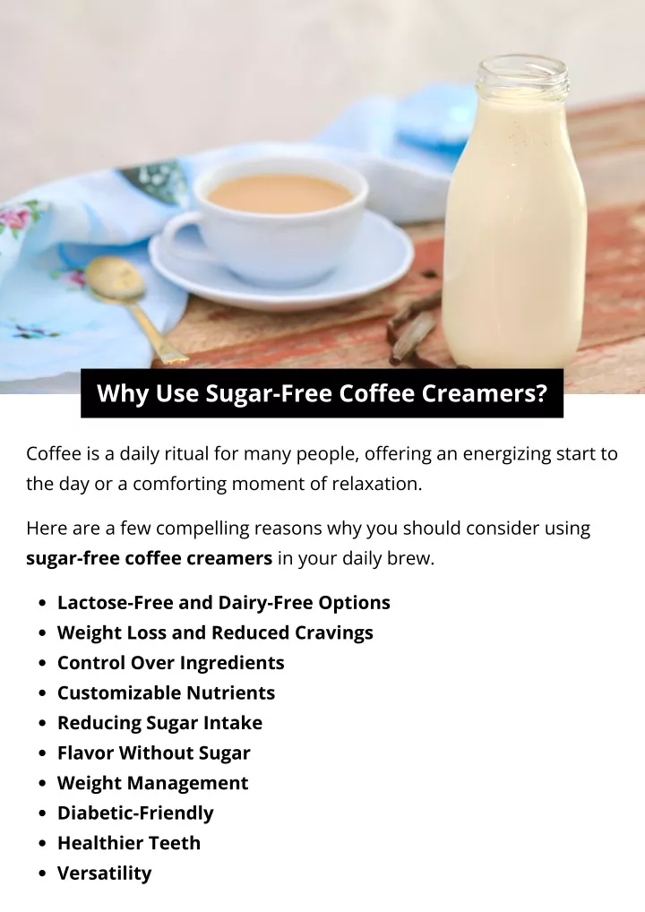 why use sugar free coffee creamers