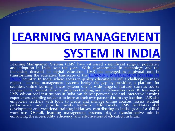 learning management system in ind ia