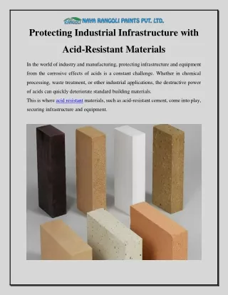 Protecting Industrial Infrastructure with Acid-Resistant Materials