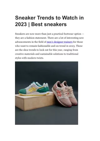 Sneaker Trends to Watch in 2023