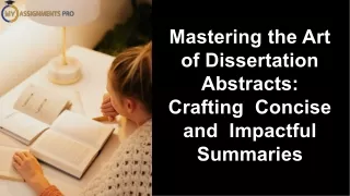 mastering the art of dissertation abstracts